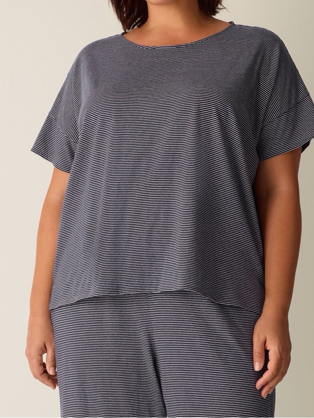 Eileen Fisher Black and White Striped Top Size Small
